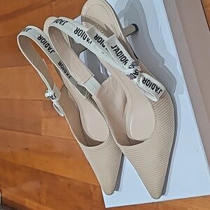 Christian Dior J"adior slingback. Powder nude size 38 EU. Preloved.